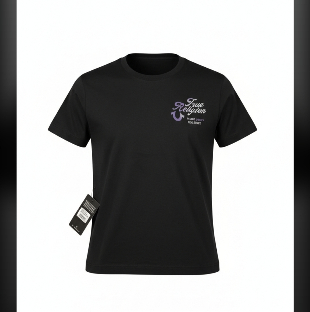 True Religion Black Short Sleeve Tee